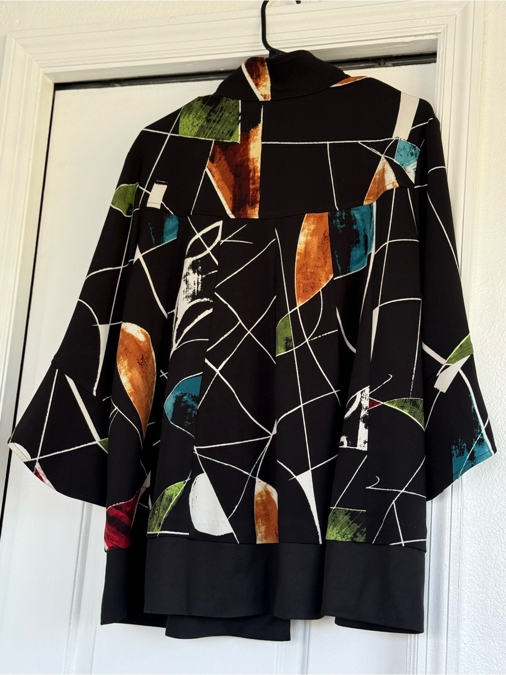 Joseph Ribkoff Black Abstract Multi-Color Boxy Jacket - Picture 10 of 10